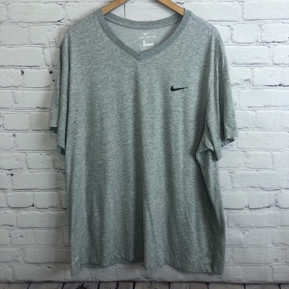 Nike Other - Nike The Nike Tee Dri Fit V Neck Gray Size XXL